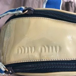 Prada miu miu blue patent vintage satchel